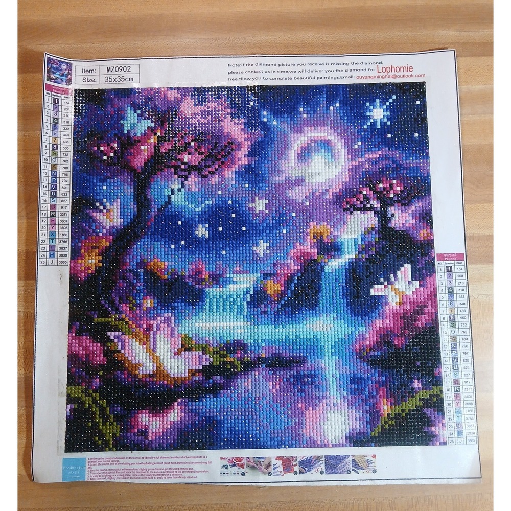 Diamond Art Purple Forest 35x35cm Sealed With Glue